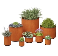 Pot de fleur de jardinières en acier corten d'entretien facile et durable à la maison pour jardinière de décoration de jardin ornemental