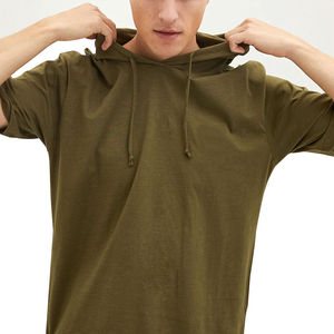 T-shirt à capuche personnalisé pour hommes vente en gros hiver demi-fermeture éclair polaire coton respirant vêtements de sport élégants haut tendance logo léger - Product Image 6