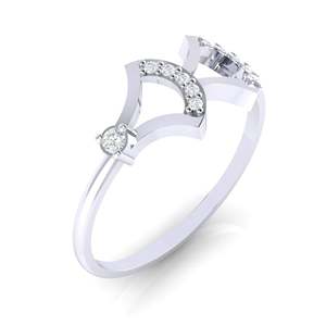 แหวนเพชรแท้ 14K/18K 0.07 กะรัต IJ-SI ได้รับการรับรอง - Product Image 1