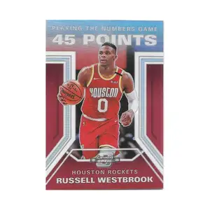 Russell Westbrook 2019-20 ผู้แข่งขัน Panini เล่นการ์ดใส่เกมตัวเลขด้วยแสง