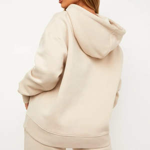 เสื้อฮู้ดซิปผ้าฝ้าย/ใยไผ่สำหรับผู้หญิง สไตล์สตรีทแวร์ ฤดูใบไม้ร่วง/ฤดูหนาว มีปกคลุมศีรษะ - Product Image 3