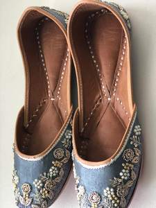 Fashionable Traditional Women Punjabi Pakistani Autumn Leather <b>Khussa</b> Indoor PK Flat Light Weight Customized Colors - Product Image 3