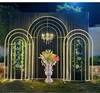 Sparxwizz Arche Métallique Dorée Carrée Moderne, Durable, Écologique, Antidérapante, Pliable, Portable, pour Mariage en Extérieur