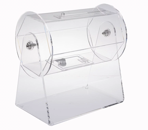 โรงงานขายส่งอะคริลิขนาดใหญ่มืออาชีพ Raffle ตั๋วปั่นกลองกล่องบริจาคสําหรับแสดงเท่านั้น - Product Image 1