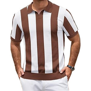 Camisas de Golf informales de alta calidad para hombre, algodón transpirable con cuello en V para Polo, camiseta, diseño bordado, suave, antiarrugas, sólido - Product Image 4