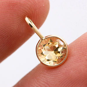 หินซิทรีนสีทองธรรมชาติคุณภาพสูง14K จี้อัญมณีสีเหลืองทองทำด้วยมือสำหรับผู้หญิงขายส่ง - Product Image 2