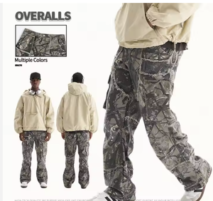 Pantalones de chándal holgados informales para hombre, ropa de calle desgastada de peso pesado de gran tamaño, pantalones de chándal holgados personalizados de pierna ancha y recta - Product Image 5