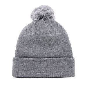 New Arrive Customized Pom Pom Beanies Hats-Winter Warm Knitted Unisex Adults Wool/Cotton Solid Pattern High Quality - Product Image 1