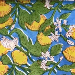 Tela de Algodón Estampada a Mano con Bloques Indios, Estilo Clásico, Estampado Floral, Bloqueador de Luz Total para Moderno - Product Image 4