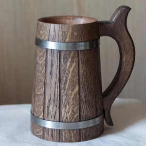 Venta al por mayor de alta calidad Base de corcho tazas de café de madera tazas de cerámica de madera para el hogar y restaurantes decoración para la ocasión de Navidad - Product Image 1