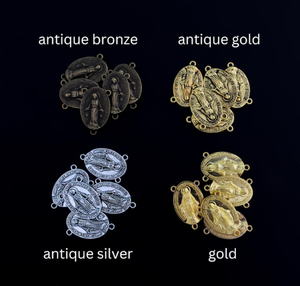 맞춤형 도매 기적의 메달 로사리오 센터피스 22x14mm - 실버, 브론즈, 골드 색상으로 제공 - Product Image 3