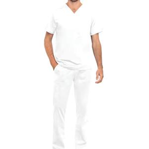 Tenues d'infirmière pour clinique dentaire, ensembles de blouses médicales à manches courtes en tissu sergé élasthanne, détection d'aiguilles, fusion sans couture, pour hôpital - Product Image 1