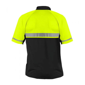 Hi-<b>Vis</b> ANSI Class 2 Waterproof Unisex Safety <b>Polo</b> <b>Shirt</b> with Reflective Tape Pakistan Made Customized Logo - Product Image 3