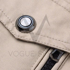 Blouson Bomber en Toile à Col Montant avec Logo Personnalisé pour Hommes, Tailles Plus, Couleur et Design Personnalisés, Prix d'Usine - Product Image 3