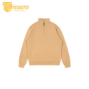 Tessuto fábrica personalizada sudaderas con media cremallera sudaderas con capucha cuello simulado sudaderas con cremallera para hombres sudaderas de algodón de alta calidad - Product Image 1