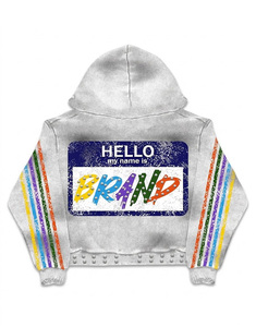Vêtements personnalisés avec impression DTG, polaire brossé 100% coton, surdimensionné, respirant, extrêmement lourd, broderie, fermeture éclair pour homme - Product Image 4