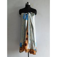 Ensemble jupe et robe d'été bohème florale en soie naturelle respirante, style indien vintage, fait main, pour femme, avec ceinture magique à taille naturelle