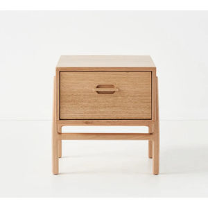 Table de chevet en rotin en bois massif Rangement classique de luxe Table de chevet en rotin en bois de chêne de style nordique moderne pour chambre à coucher - Product Image 1