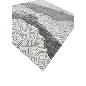 Tapis en laine et viscose tufté à la main Tra-15048, motif abstrait « Allées ivoire », pour la maison et la chambre, rectangulaire 4m, épaisseur 10mm - Product Image 2