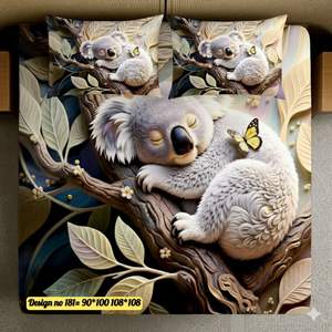 Ensemble de literie en microfibre imprimée en polyester tissé de luxe, taille Queen, nouveau design moderne pour un usage domestique - Product Image 1