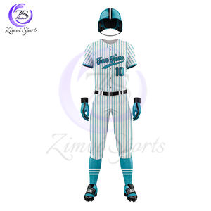 Style de bouton à rayures de couleur personnalisée nouveauté confortable meilleur fournisseur tissu écologique adulte équipe porter uniforme de baseball - Product Image 2