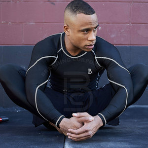 เสื้อรัดกล้ามเนื้อแขนยาว MMA คุณภาพพรีเมียม ปี 2024 ผลิตจากผ้าสแปนเด็กซ์/โพลีเอสเตอร์ เนื้อหนา แห้งเร็ว ระบายอากาศได้ดี สวมใส่สบาย รับผลิตแบบ OEM - Product Image 3