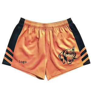 Custom Print Silk Screen Australia Hunting Fishing Outdoor <b>Rugby</b> Football Footy <b>Shorts</b> Drawstring Closure 100% Cotton Breathable - Product Image 4