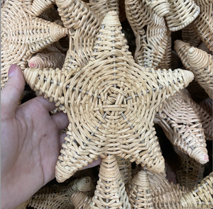 Eco Rattan Christmas Hanging Stars Rustic Holiday House Party <b>Decorative</b> Accessories Handmade in Vietnam - Product Image 1