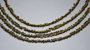 Chaîne de chapelet de perles Hydro de quartz vert enveloppé de fil plaqué or de qualité supérieure, chaîne de perles de chapelet épais pour la recherche de bijoux - Product Image 6