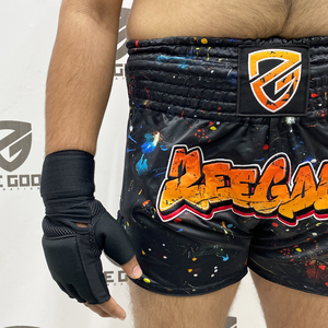 กางเกงมวยแบบยืดหยุ่น MMA สำหรับผู้ชายกางเกงขาสั้นแบบมวยไทยขาสั้นแบบ100% ผ้าโพลีเอสเตอร์ MMA - Product Image 6