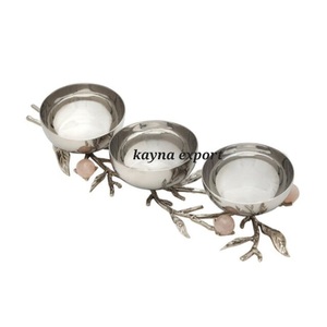 Handicraft Aluminum Metal Cluster Bowl Modern Luxury Design Eco-Friendly Party Use Snacks Serving Dry Fruit and Dates Shiny Bowl - Product Image 5