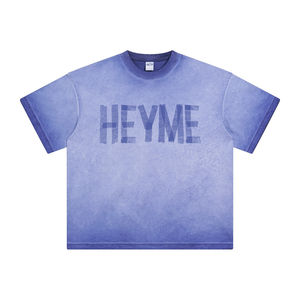 Tendance unisexe Vintage lavé à l'acide lavé T-shirt graphique imprimé personnalisé 100% coton respirant surdimensionné été - Product Image 4