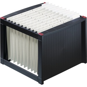 Hanging File Rack <b>Plastic</b> Black 272x360x380mm Holds 40 <b>Folders</b> HELIT - Product Image 1