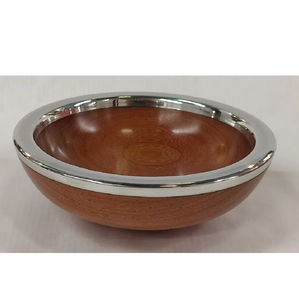 Bol en bois de piédestal à la mode avec Base en métal bol de fruits de service en bois de luxe Antique décor à la maison centres de table pour table - Product Image 4