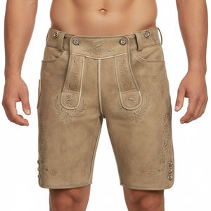 Shorts en cuir de chèvre bavarois pour hommes, Hosen Kurz Trachtenleder, respirants, fermeture à boutons, toutes tailles, Oktoberfest - Product Image 2