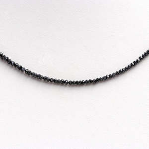 Collar de Plata de Ley con Diamantes Negros Naturales AAA+, Cuentas Facetadas en Forma de Rondelle, Hecho a Mano, de Lujo, 16 Pulgadas, Suministro al por Mayor, Sudáfrica - Product Image 3