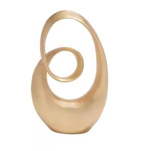 รูปปั้นแอ็บสแตรกต์ประดับช้างทำจากอลูมิเนียมสีทองบนโต๊ะสำหรับตกแต่งบ้านงานแฮนด์เมดของตกแต่งแบบมินิมอล - Product Image 6