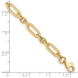 Leslie's Polished 10K White and Rose Gold Fancy Link Bracelet with Diamond Pearl Rhodium Plated Religious Style <b>Charm</b> <b>Bangles</b> - Product Image 5