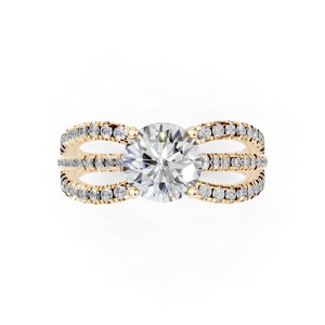 AIENR-145A Classic Sparkling Diamond <b>Ring</b> for Women for Engagement in Platinum Yellow Gold or White Gold and Rose Gold - Product Image 6