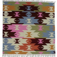 Tapis en laine à tissage plat multicolore personnalisable dans toutes les couleurs, modèles de l'usine à votre porte, expédition dans le monde entier