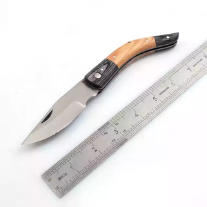 Cuchillo Plegable para Camping y Caza, Hoja de Acero Inoxidable, Mango de Madera, Cuchilla de Cambio Rápido, Portátil, Multifuncional, de Bolsillo - Product Image 3