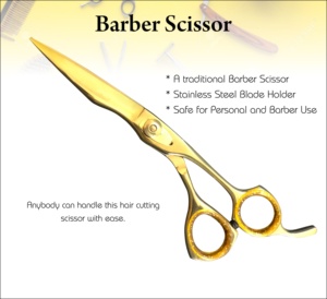 กรรไกรตัดผมเซรามิกสแตนเลสแบบมืออาชีพ สีทอง ใบมีดคม 6 นิ้ว สำหรับคนถนัดขวา 32 ฟัน - Product Image 2
