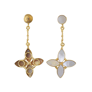 ต่างหูมุกทรงหยดน้ำแบบคลาสสิก ประดับพู่ห้อย ตัวเรือนทอง 14K/18K/24K ชุบทอง  งานทองเหลืองคลาสสิก ประดับพลอยทรงมาร์ควิส - Product Image 6