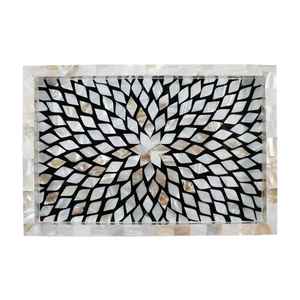 Luxe Medina Handcrafted Pearl and Bone Inlay Tray Personalized Decorative Tray Elegant Home Dining, Special Occasions, Gift Use - Product Image 2