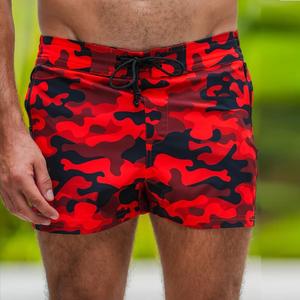 New arrival <b>Men's</b> Casual Customized Printed Elastic Waist Drawstring Board <b>Shorts</b> with Zip Pocket 100% Polyester Quick Dry - Product Image 2