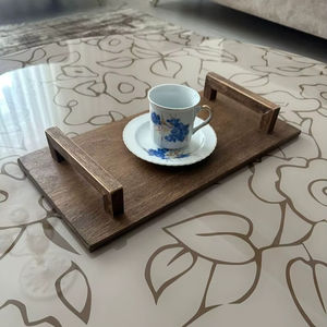 Bandeja de madera de diseño moderno hecha a mano, bandeja de madera personalizada para regalo de inauguración de la casa - Product Image 1