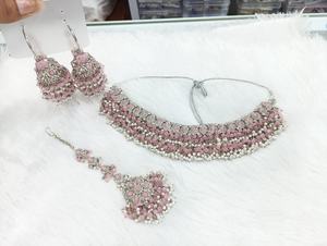 Gold Plated Ethnic <b>Necklace</b> and Earrings Set with Pearls for <b>Weddings</b> Parties Includes <b>Ring</b> Perfect Bridal Wear Gift - Product Image 5