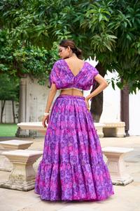 Lehenga Choli de gasa de diseñador de excelente calidad con blusa bordada para fiesta y ropa festiva disponible para precio de exportación - Product Image 4