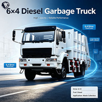 Camion à ordures d'occasion à chargement arrière à haute compression, 6x4, diesel, pour le nettoyage des rues urbaines - Prix de gros