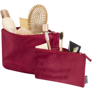 Trousse de toilette en velours recyclé écologique Swift avec des caractéristiques durables - Product Image 3